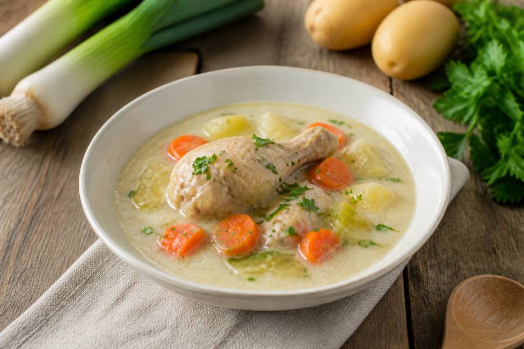 Waterzoï de poulet recette traditionnelle : plat belge mijoté et onctueux
