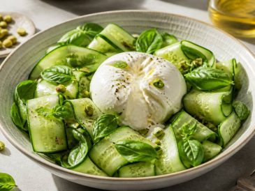 Concombre burrata : salade estivale simple et gourmande