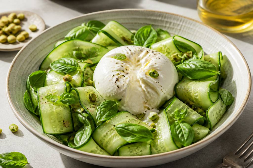 Concombre burrata : salade estivale simple et gourmande
