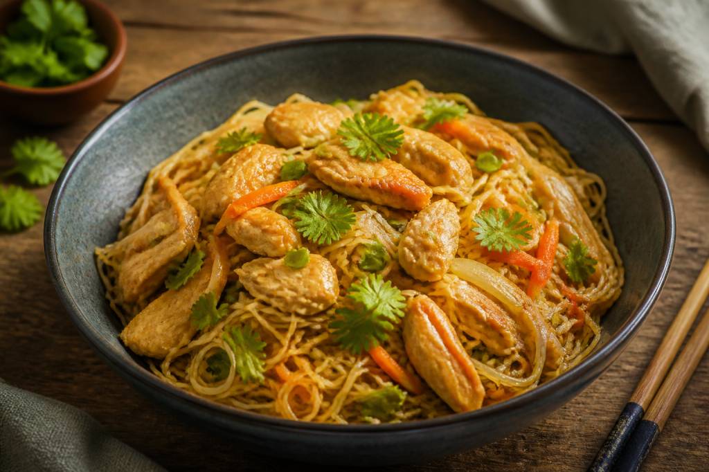Vermicelle de riz et poulet : recette complète, rapide et parfumée