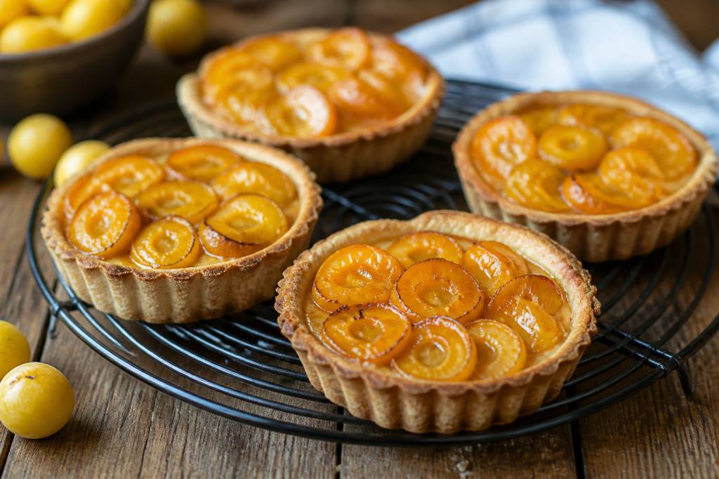 Tartelettes aux mirabelles : recette de dessert fruité et doré