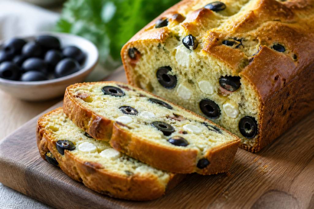 Cake feta olives noires : recette salée méditerranéenne et facile