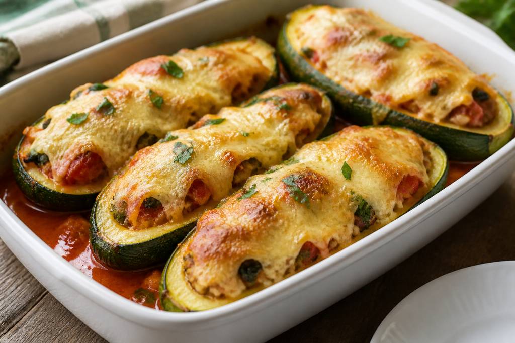 Courgettes farcie fromage : recette gratinée et généreuse