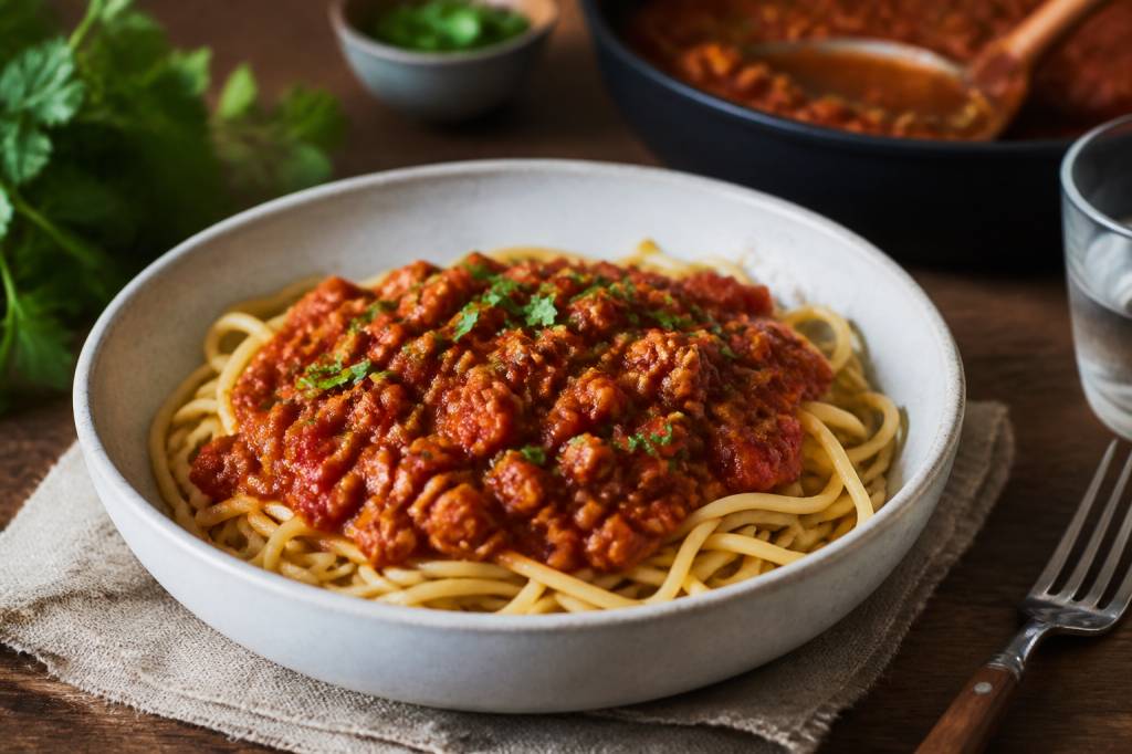 Bolognaise tofu : recette végétarienne riche et facile à cuisiner